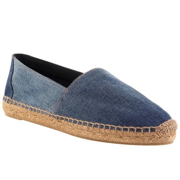 YSL monogram logo embroidered denim espadrilles - Picture 3 of 4